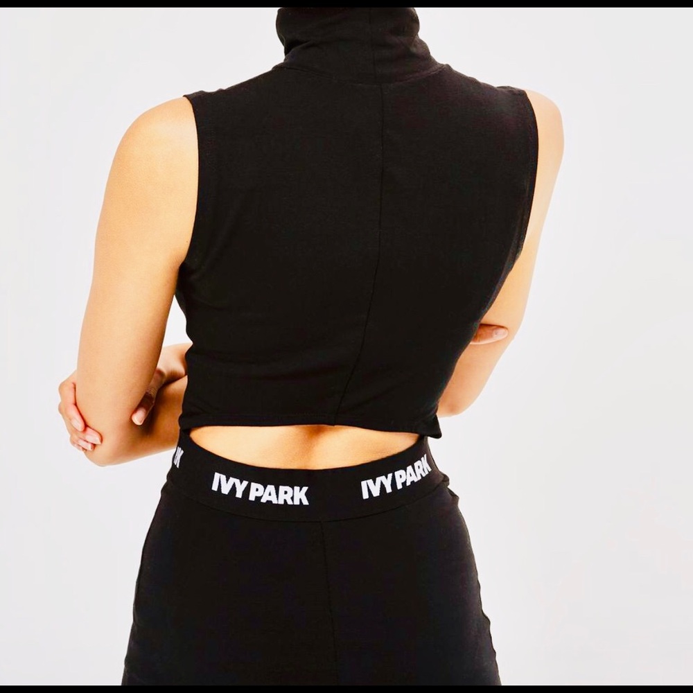 IVY PARK Black Asymmetric Midi Bodycon Dress